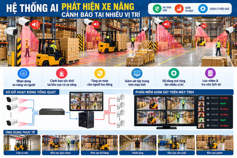 giải pháp camera AI nhận diện người và xe nâng